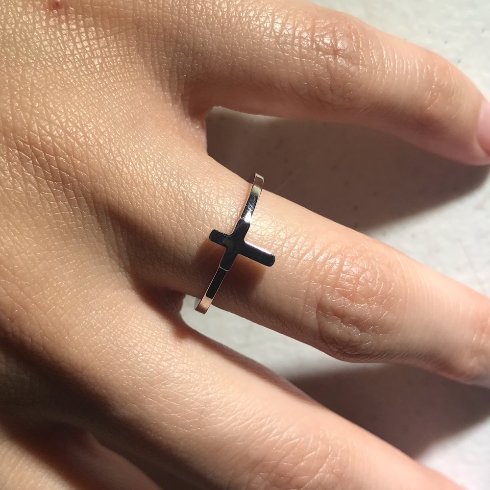 Sterling Silver Stack Cross Ring 6 - image 5